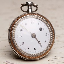 Verge Fusee Antique Silver Pocket Watch - working