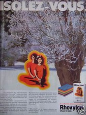 PUBLICITÉ RHOVYLON SOUS VÊTEMENTS CHAUD ET SAIN ISOLEZ VOUS