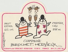 ROUXEL  etiquette  champagne Brochet Hervieux numerote