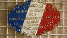 PLAQUE CONCOURS ANIMAUX DE BOUCHERIE / GRAND PRIX D'EXCELLEN 2019 " 31CMX21CM"