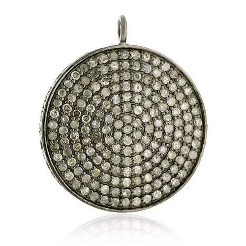 Pendentif rond pavé diamant