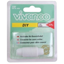 Vivanco Connecteur Coaxial Câble Antenne SAT TV DVB-T2 DVB-S2 Coax Raccordement