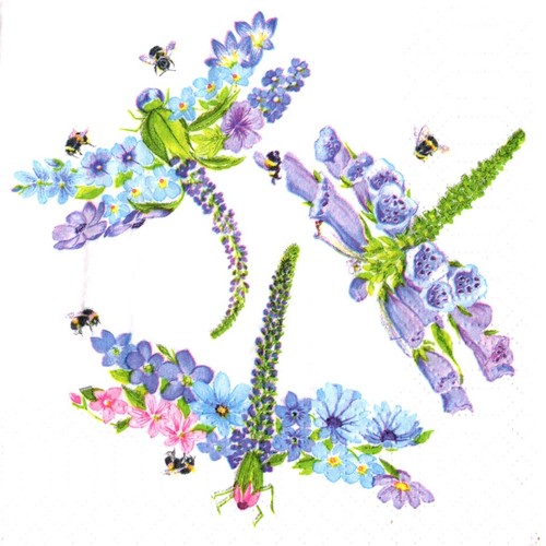 Serviettes papier libellule - papier,