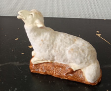 Ancien Santon DEVINEAU "MOUTON COUCHE" - Taille 7 - 9  cm - Bon Etat