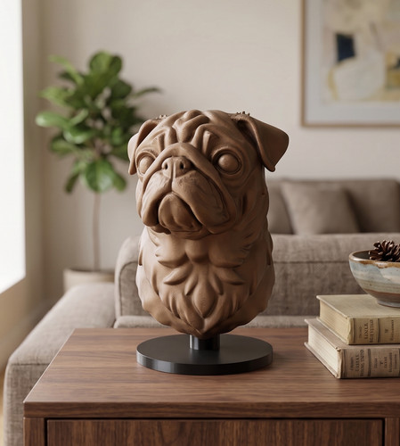 Buste carlin effet bronze - buste,