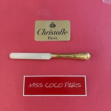 COUTEAU ENTREMETS CHRISTOFLE MARLY DORE 21 CM MÉTAL ARGENTÉ TTB RARE