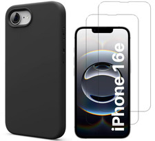 Coque TPU NOIR pour IPHONE 16E 2025 + 2 Verre trempé Film Protection écran