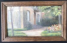 Tableau Peinture Originale Acienne Huile P MULER  Paysage Maisons Jardin XIXe
