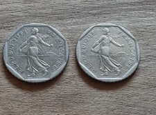 2 Pièces de monnaie de 2 francs semeuse 1981 1982