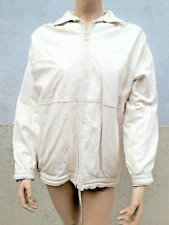 BLOUSON Vintage pour Femmes blanc en Cuir ou Peau "Rely Paris" (52) 1970-80