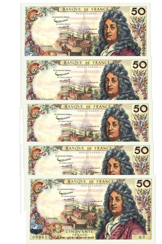 Lot billets 50 francs - lot,