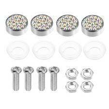 Bling Voiture License Plaque Fixations Vis Caps Set MultiCouleur Plastique
