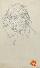 GEORGES GOBO Portrait Femme DESSIN ORIGINAL coll. Adrien Recouvreur ANCIENNE XX°