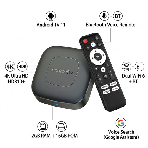 Box android smart tv 2go - 4k,