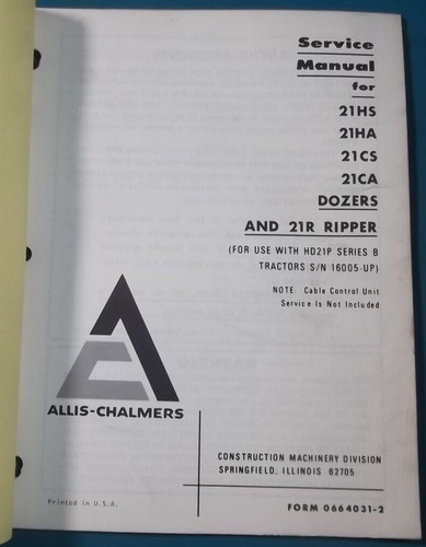 Allis chalmers 21hs - 21hs, 21ha