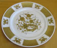 Assiette plate porcelaine Limoges Céralene Raynaud 28 cm décor japonisant or