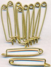 Epingles pour insignes, 40 millimètres, lot de 10 exemplaires