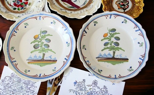 Nevers pair earthenware - nevers., of