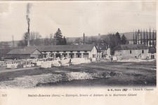 Carte postale ancienne card SAINT-AMOUR JURA scierie ateliers marbrerie Célard