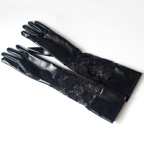 Paire gants longs noir - gants,
