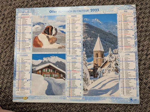 Calendrier almanach poste - calendrier/almanach,