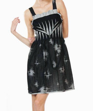 Robe Dress Kleid Abito Marithé et François Girbaud Noire / bleue et gris 40F 44I