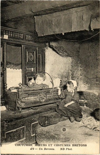Cpa berceau coutumes - cpa,