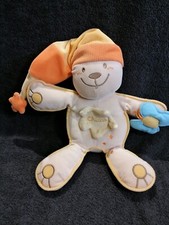 Doudou peluche ours beige orange musical lumineux Chicco Etat neuf