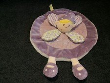 doudou plat  lutin fée  violet vichy fleurs Titoutam Etat neuf