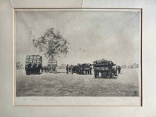 Superbe eau forte 1923 d'Alfred Edward WARNER (1879-1960) "The Meeting"