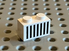 LEGO White Brick with Black