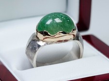 Or/Argent - Bague Pour Homme - 17,50 Ct De Tourmaline - Fait Main - CERTIFICAT