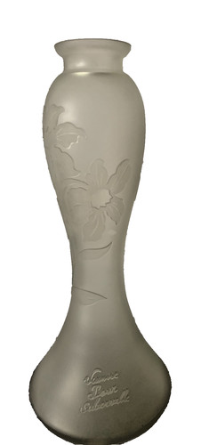 Vase pate verre signé - vase,