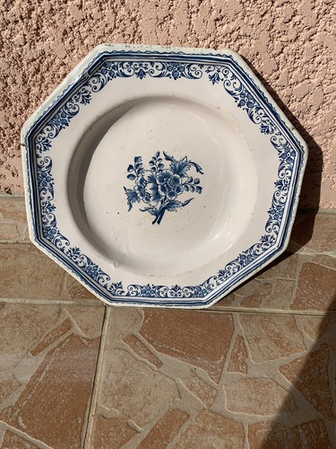 Grande assiette moustiers sté - assiette,