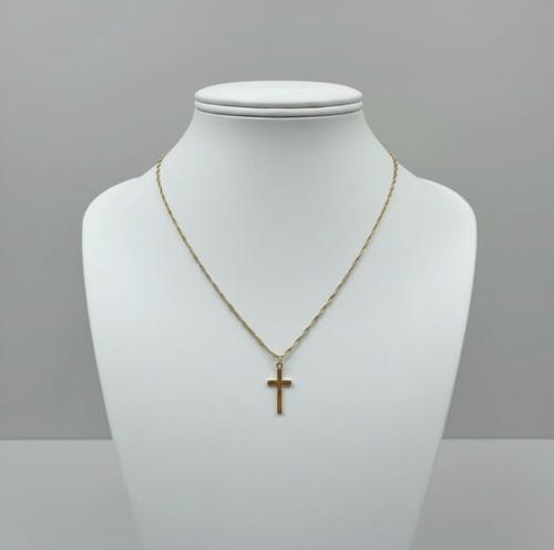 Collier croix inoxydable doré - collier,