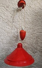 lustre suspension Monte et Baisse ROUGE scandinave métal vintage design 1970 80 