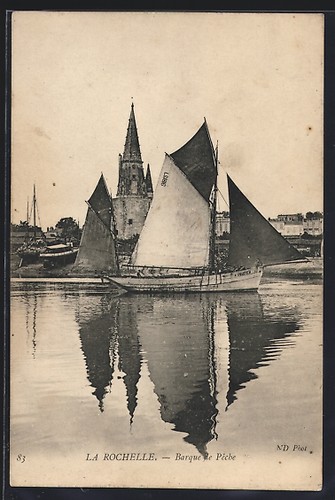 Cpa rochelle barque de - cpa,