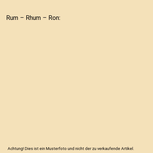 Rum rhum ron kählin - rum, –