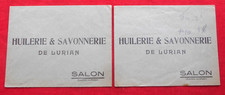 Huilerie & Savonnerie de Lurian Salon - 2 Enveloppes Publicitaires    !