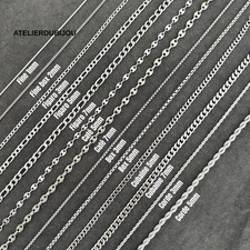 Collier chaîne figaro, cubaine, corde, Chaîne homme argentée acier inoxydable