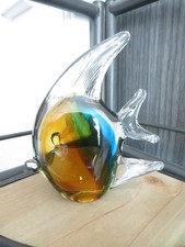 Décoration poisson en verre coloré