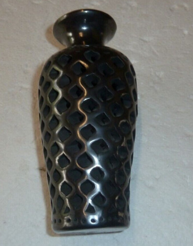 Vase noir faïence - noir, en