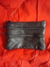 porte monnaie en cuir 3 fermetures