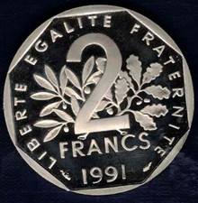 2 francs Semeuse - 1991 - Frappe Monnaie - BE