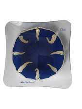 Assiette Rare Coupe Vide Poche en Verre Transparent, Fond bleu Hilton Mc Connico