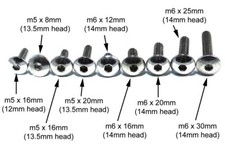 Moto Tête de fourche Boulons Inox Plateau Bouton Select MM Taille m5 m6