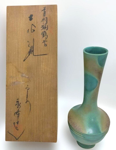 Vase japonais bleu - col, grue