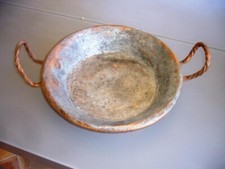 ANCIENNE TOURTIERE   31cm    CUIVRE   2anses   intérieur étamé