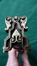 OUTIL ANCIEN BRONZE RELIURE RELIEUR FER A DORER GRAND FLEURON