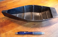 Maquette Vintage Bois peint Barque Traditionnelle Marais Poitevin Plate Bateau